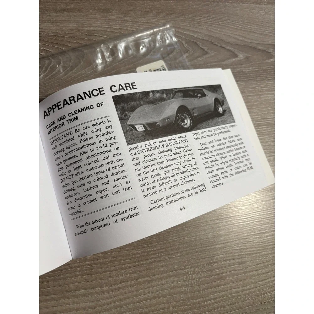 1977 Chevrolet Corvette Owners Manual‎ Original C3 Stingray GM Handbook Vintage